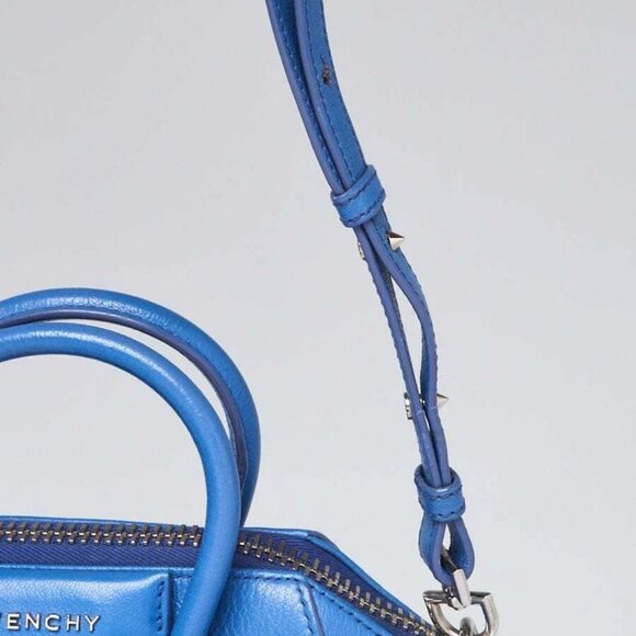 Givenchy Blue Sugar Goatskin Leather Mini Antigona Bag - Picture 8 of 12